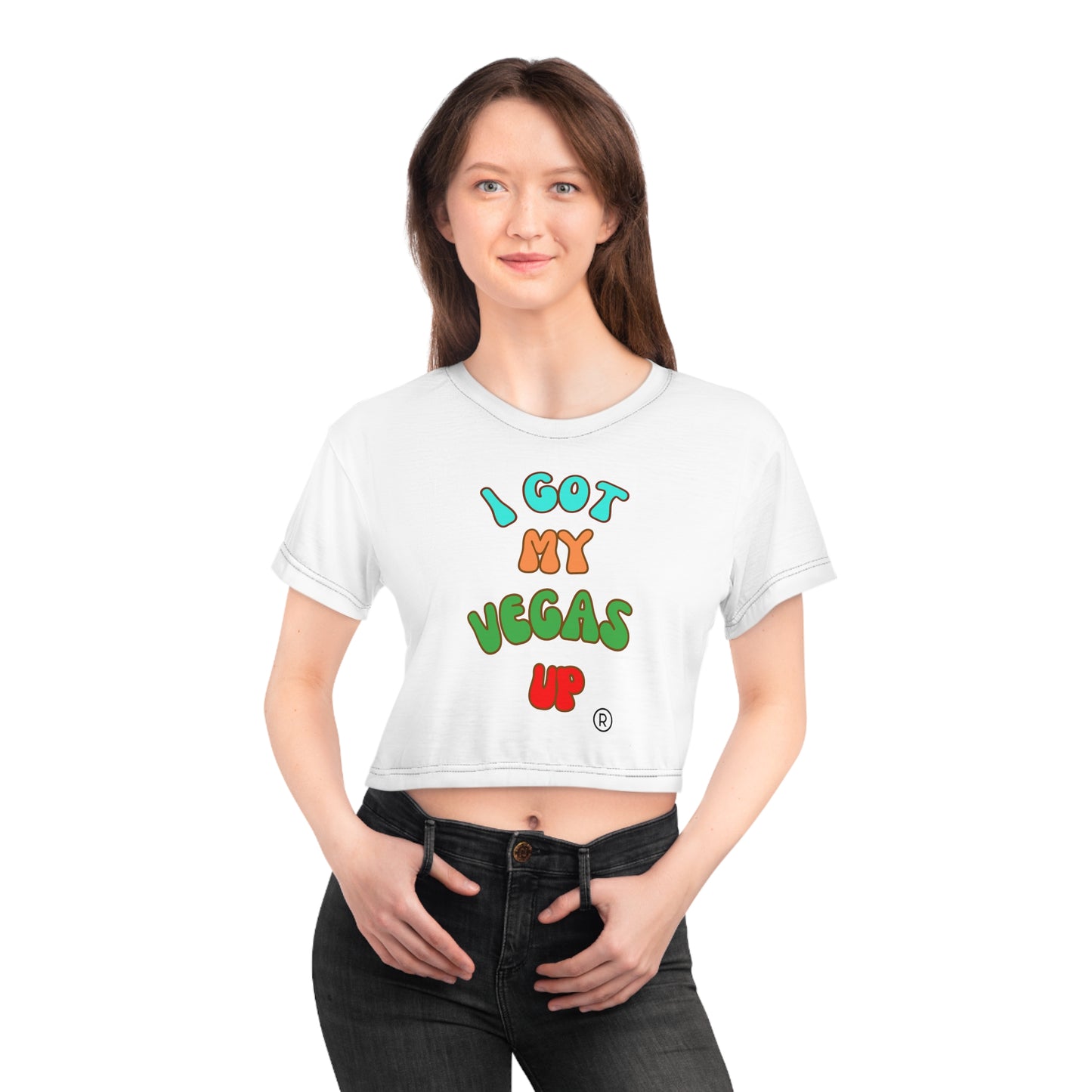 Your Get Yo Vegas Up Crop Tee (AOP)