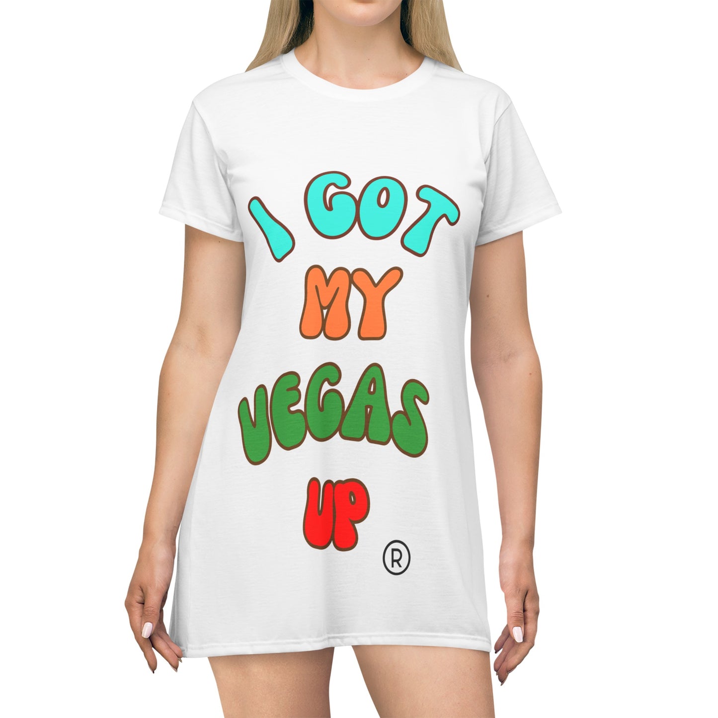 Get Yo Vegas Up T-Shirt Dress (AOP)
