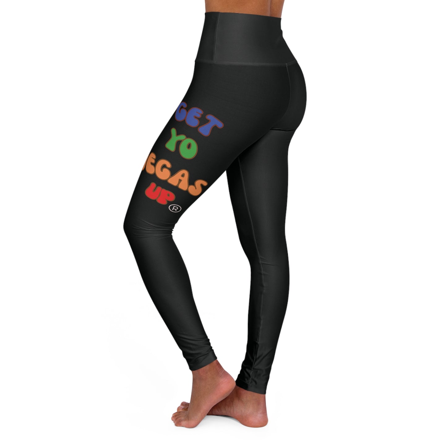 Get Yo Vegas Up High Waisted Yoga Leggings (AOP)