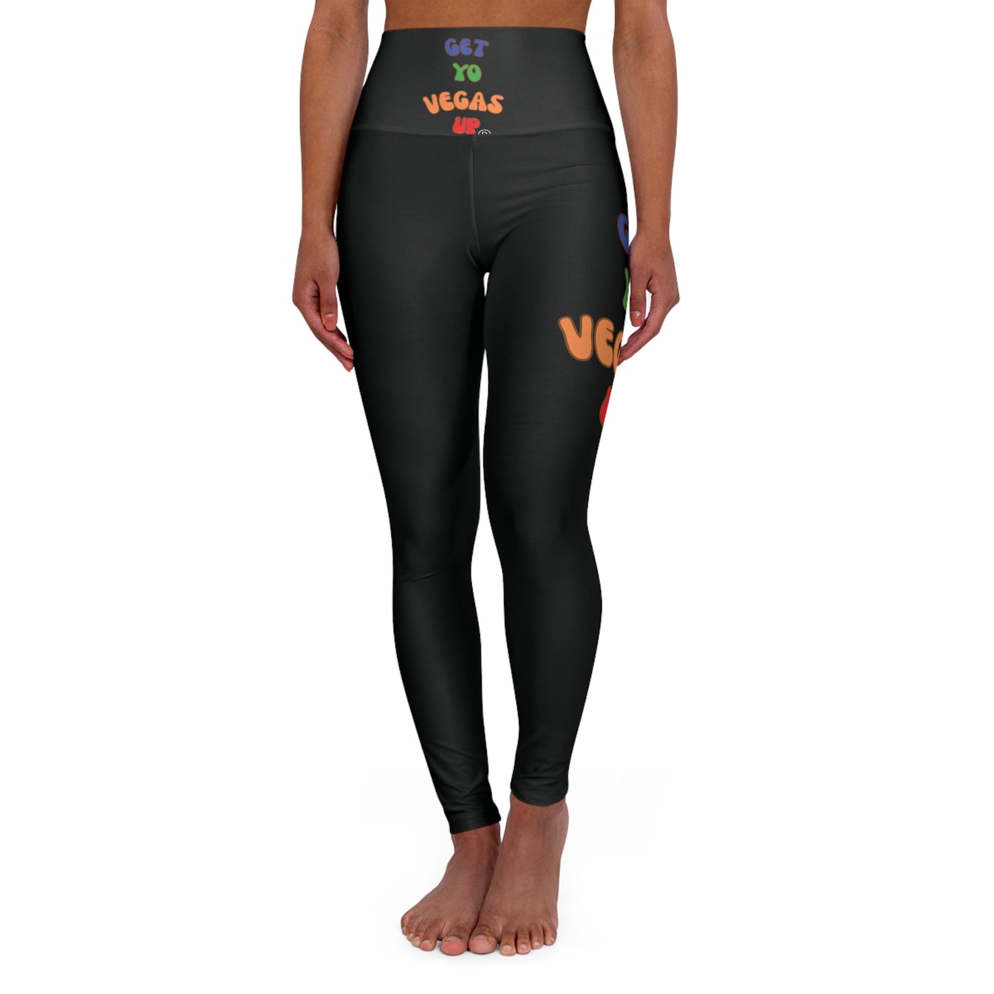Get Yo Vegas Up High Waisted Yoga Leggings (AOP)