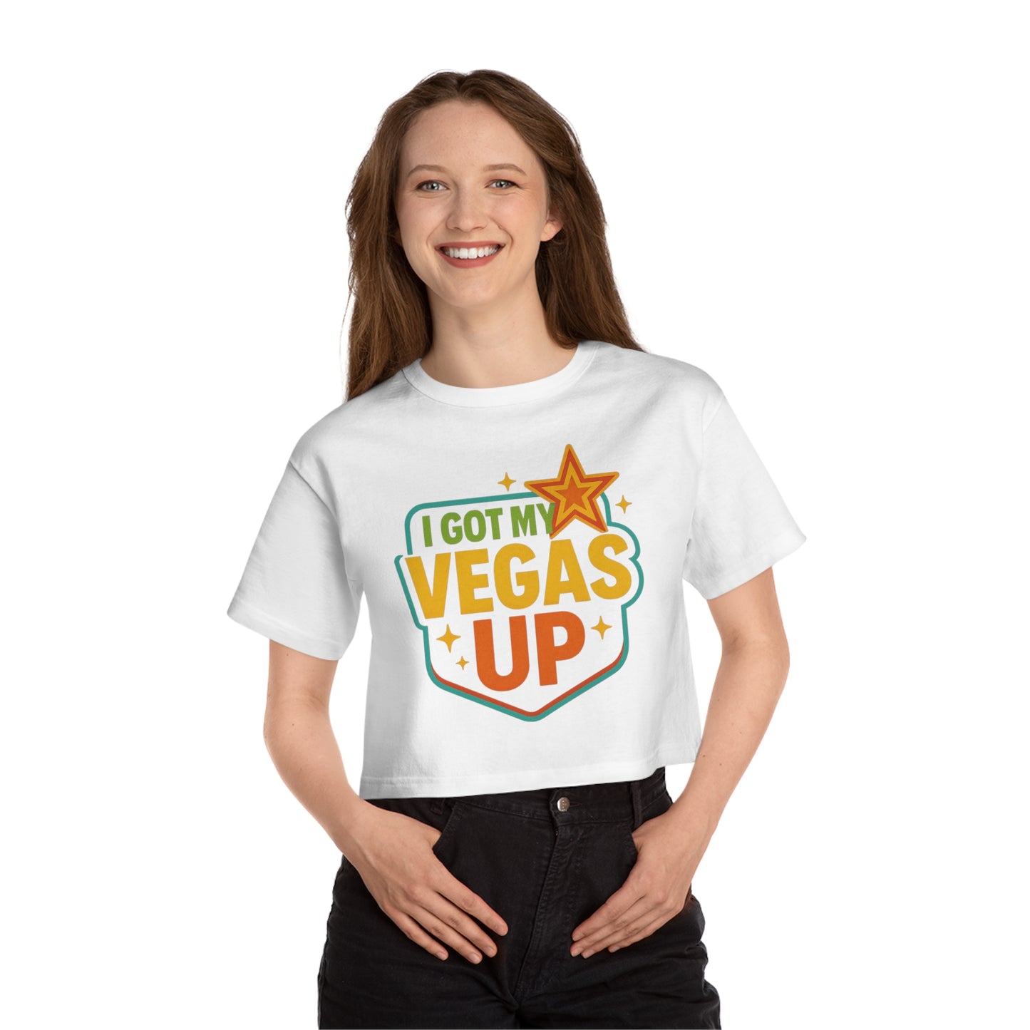 I Got My Vegas Up Cropped Tee — Women's Las Vegas Vacation Shirt