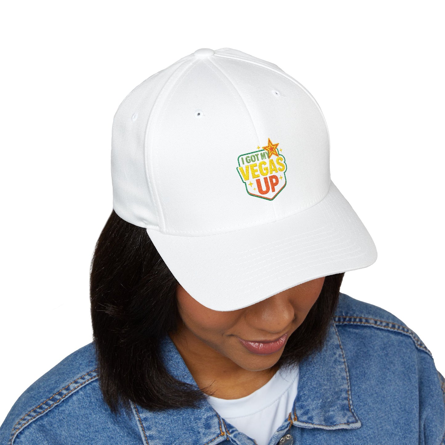 Vegas Up Embroidered Baseball Cap — 'I Got My Vegas Up' Retro Patch